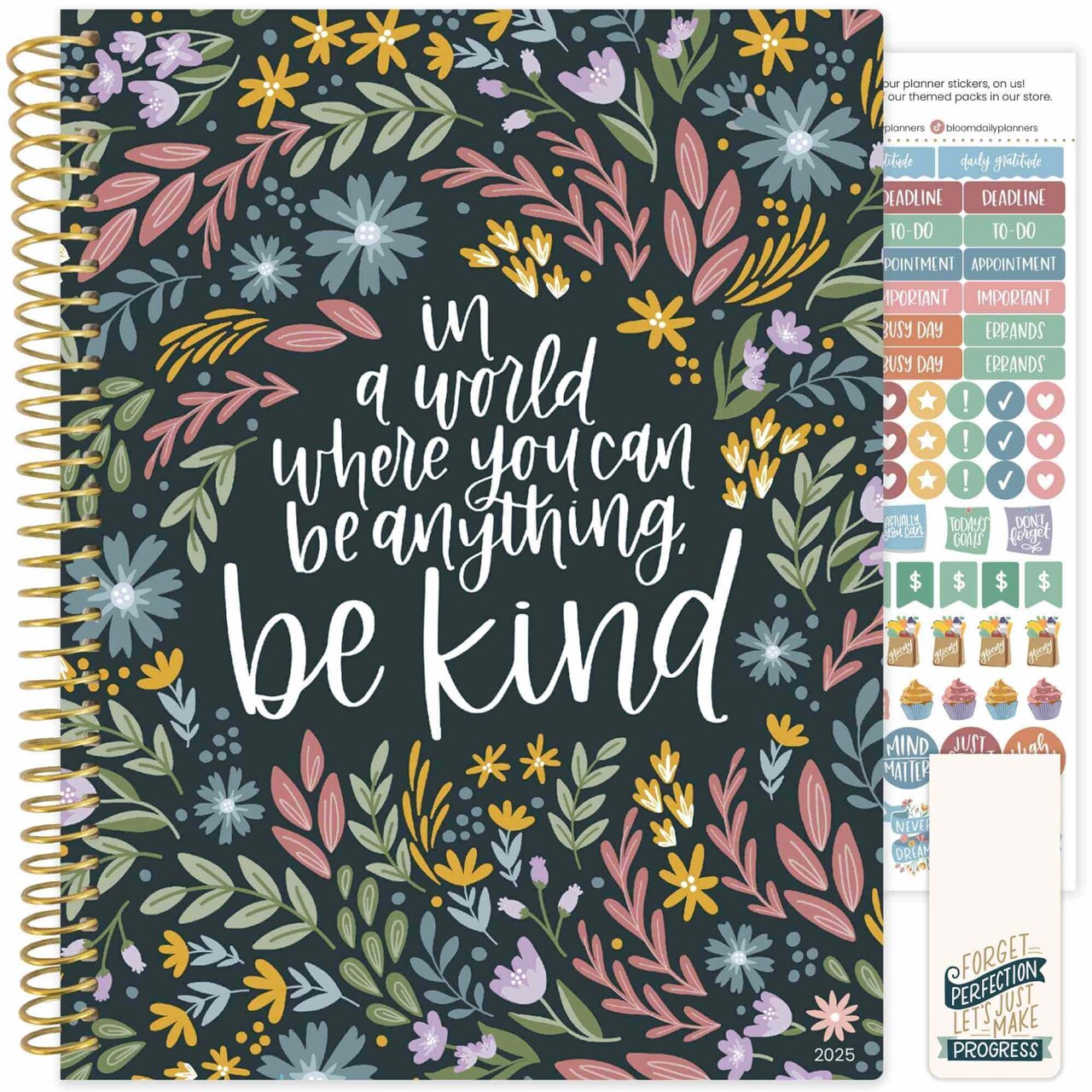 bloom daily planners 2025 Soft Cover Planner, 8.5" x 11", Be Kind